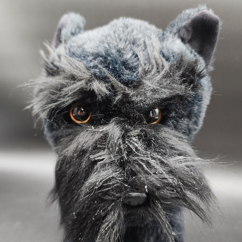Walmart Medium Black Schnauzer Puppy Dog Plush Stuffed Animal Realistic Toy - Picture 8 of 12